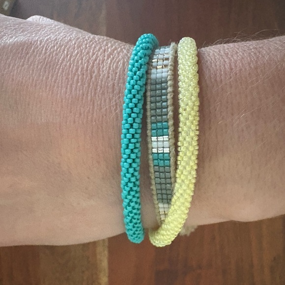 Colorful Crocheted Seed Bracelets Set - Picture 2 of 2